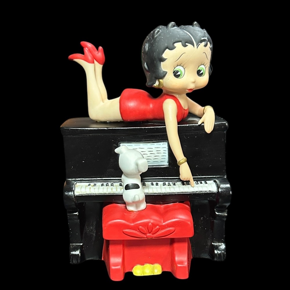 Betty Boop San Francisco Music Co Music Box Betty & Pudge Playing Piano 1997